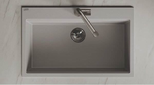 Laveo Tau chiuvetă din granit 80x50 cm gri/grafit/onix SBT5108