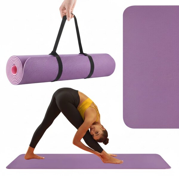 Saltea de exercitii TPE anti-alunecare, Violet