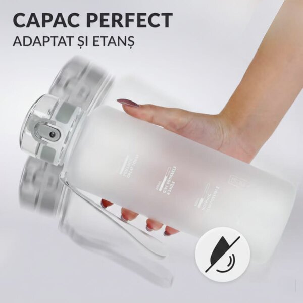 Sticla sport de apa, alba 1000 ml