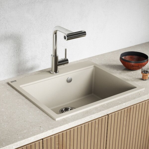 Laveo Tau chiuvetă din granit 60x50 cm bej SBT4106