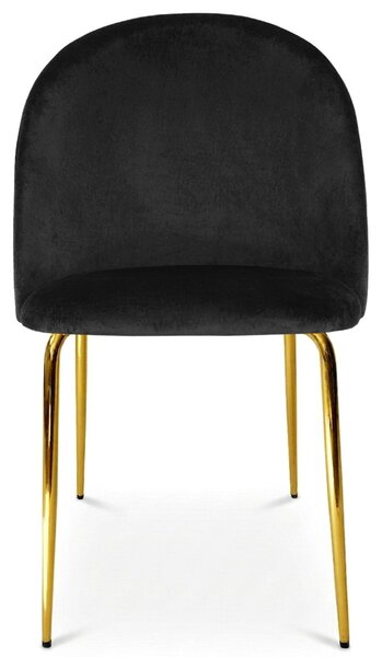 Scaun bucatarie INCA VELVET din catifea cu picioare aurii, neagra