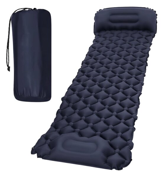 Saltea autogonflabila pentru camping, pompa incorporata, impermeabila, cu tetiera