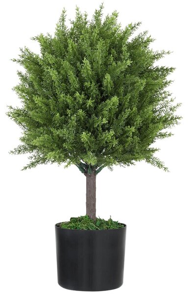 Planta Artificiala Cedru, Rezistenta la Raze UV cu Ghiveci, Ø14,5x55 cm, Verde