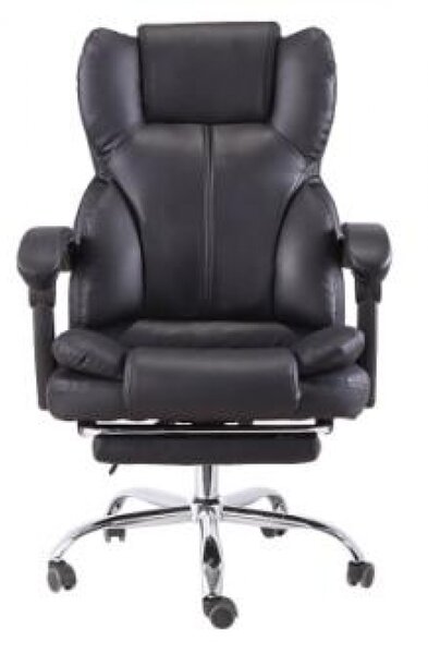 Scaun directorial, suport picioare, funcție recliner, SIB 818, PU, Negru