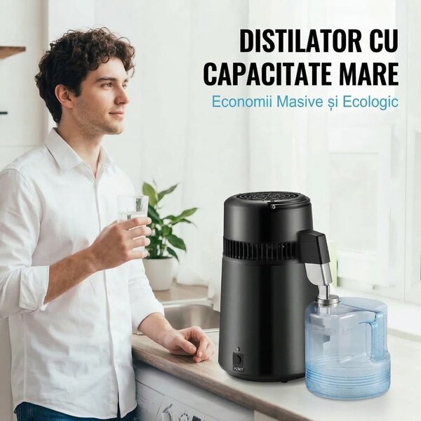 Distilator și Purificator de Apă, 4L, Inox 304, Eficiență și Versatilitate