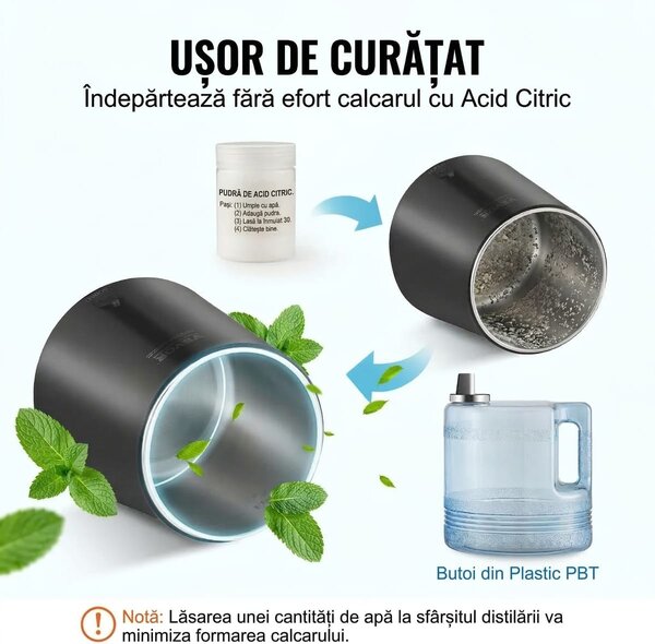 Distilator și Purificator de Apă, 4L, Inox 304, Eficiență și Versatilitate