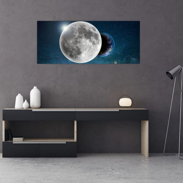 Tablou - Pământul în eclipsa de lună (120x50 cm)