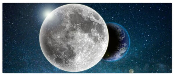 Tablou - Pământul în eclipsa de lună (120x50 cm)