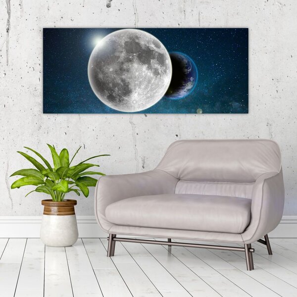 Tablou - Pământul în eclipsa de lună (120x50 cm)