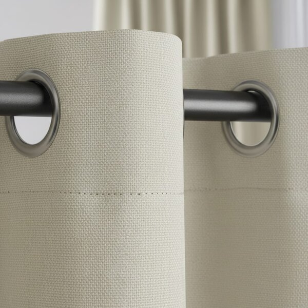 Draperie Blackout Crem cu Inele Argintii 140x262 cm – Opacitate 90%