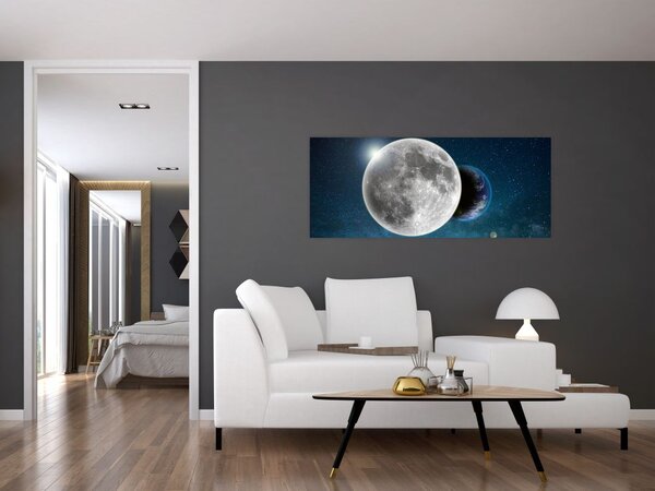 Tablou - Pământul în eclipsa de lună (120x50 cm)