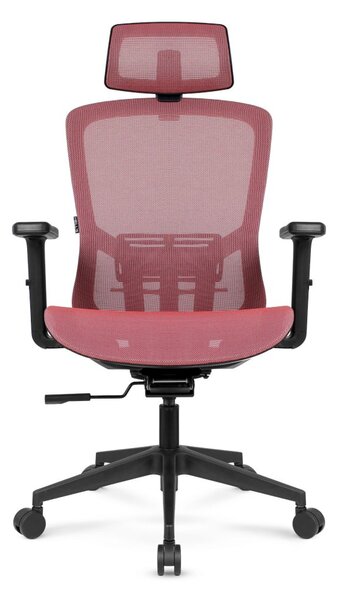 Scaun de birou ergonomic HC-1045 cu spătar din plasă - roz
