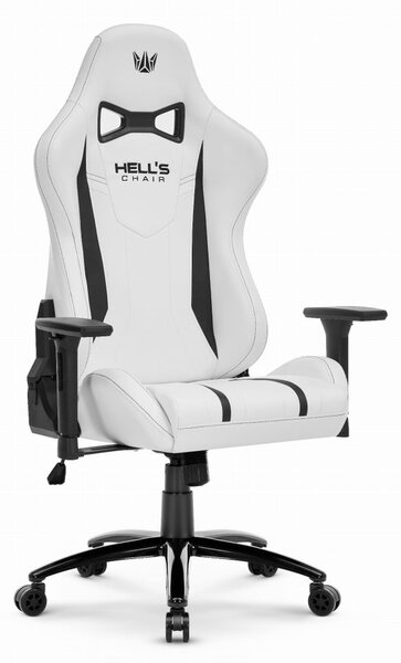 Scaun de gaming ergonomic HC-1013 - scaun de birou alb cu cotiere 3D