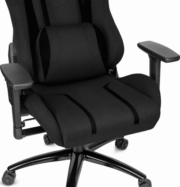 Scaun ergonomic pentru jocuri HC-1013 - husă textilă neagră de înaltă calitate