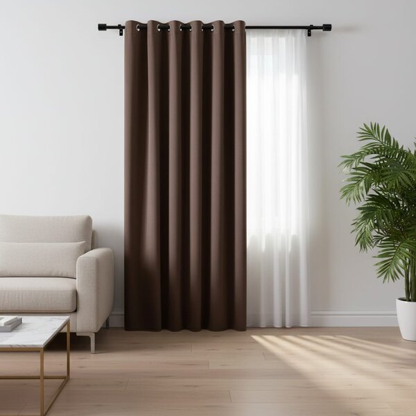 Draperie Blackout Maro cu Inele Argintii 140x244 cm – Opacitate 90%