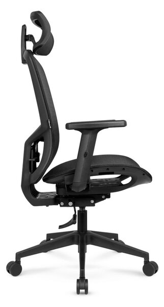 Scaun de birou ergonomic HC-1045 cu spătar din plasă - negru