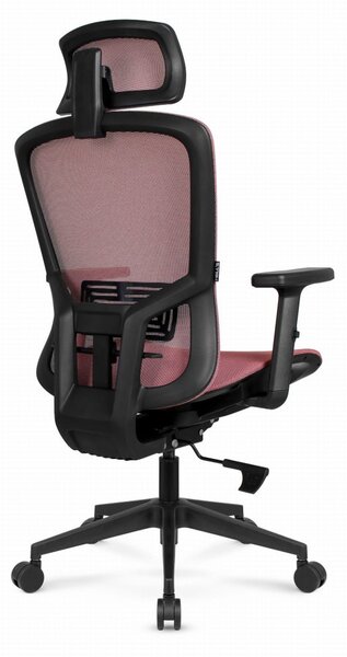 Scaun de birou ergonomic HC-1045 cu spătar din plasă - roz