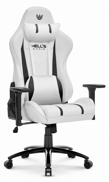 Scaun de gaming ergonomic HC-1013 - scaun de birou alb cu cotiere 3D