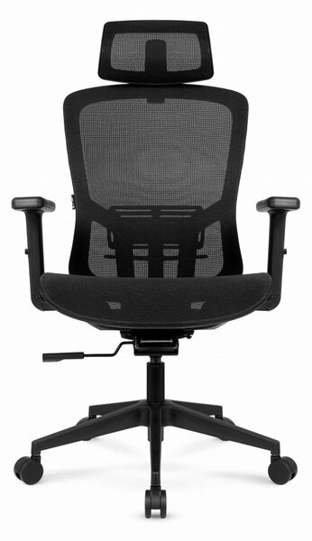 Scaun de birou ergonomic HC-1045 cu spătar din plasă - negru