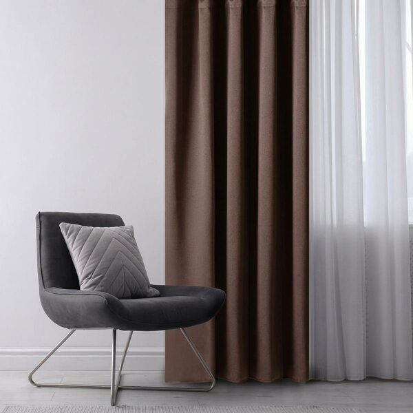 Draperie Blackout Maro cu Inele Argintii 140x244 cm – Opacitate 90%