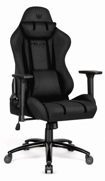 Scaun ergonomic pentru jocuri HC-1013 - husă textilă neagră de înaltă calitate