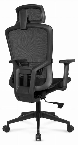 Scaun de birou ergonomic HC-1045 cu spătar din plasă - negru