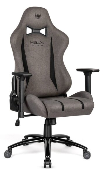 Scaun ergonomic pentru jocuri HC-1013 - husă textilă gri de înaltă calitate