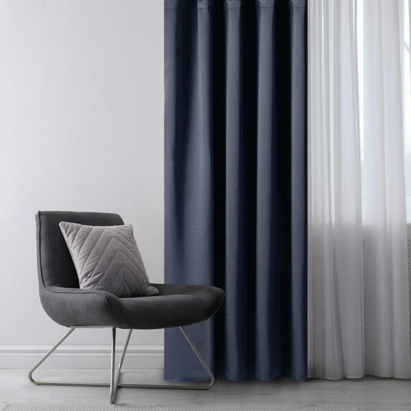 Draperie Blackout cu rejansa Albastru Indigo 140x262 cm – Opacitate 90%