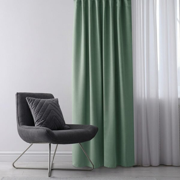 Draperie Blackout cu rejansa Verde Menta 140x262 cm – Opacitate 90%