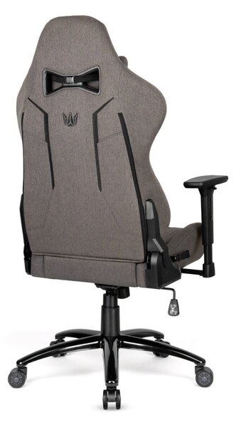 Scaun ergonomic pentru jocuri HC-1013 - husă textilă gri de înaltă calitate