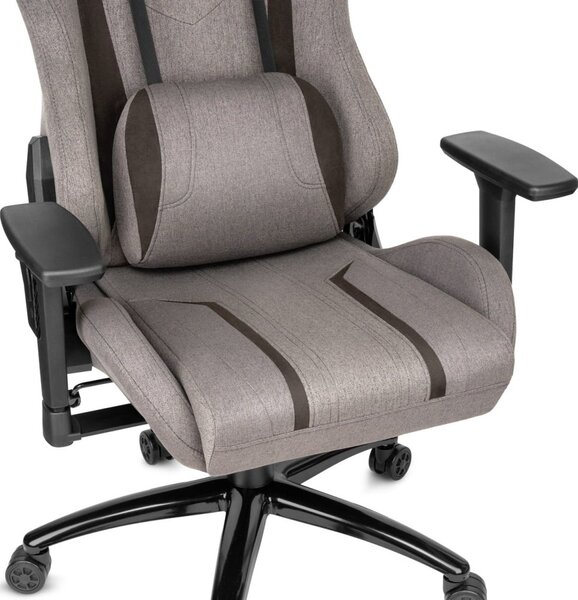 Scaun ergonomic pentru jocuri HC-1013 - husă textilă gri de înaltă calitate