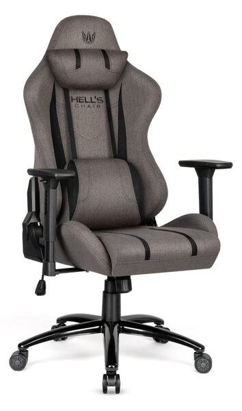 Scaun ergonomic pentru jocuri HC-1013 - husă textilă gri de înaltă calitate