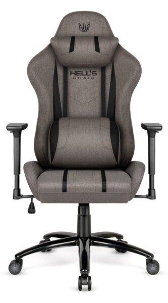 Scaun ergonomic pentru jocuri HC-1013 - husă textilă gri de înaltă calitate