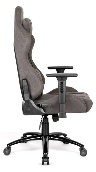 Scaun ergonomic pentru jocuri HC-1013 - husă textilă gri de înaltă calitate