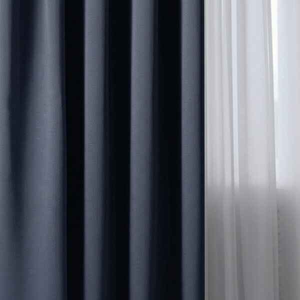 Draperie Blackout cu rejansa Albastru Indigo 140x262 cm – Opacitate 90%