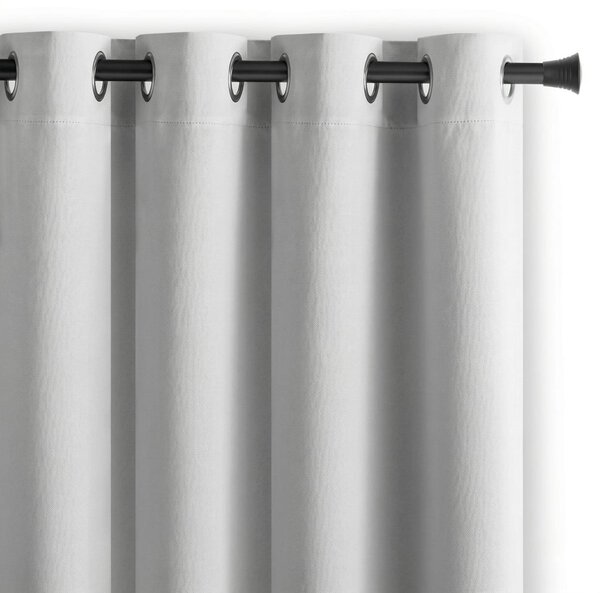 Draperie Blackout Alba cu Inele Argintii 140x244 cm – Opacitate 90%