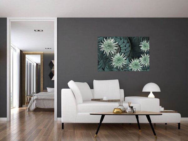 Tablou - Flori verzi (90x60 cm)