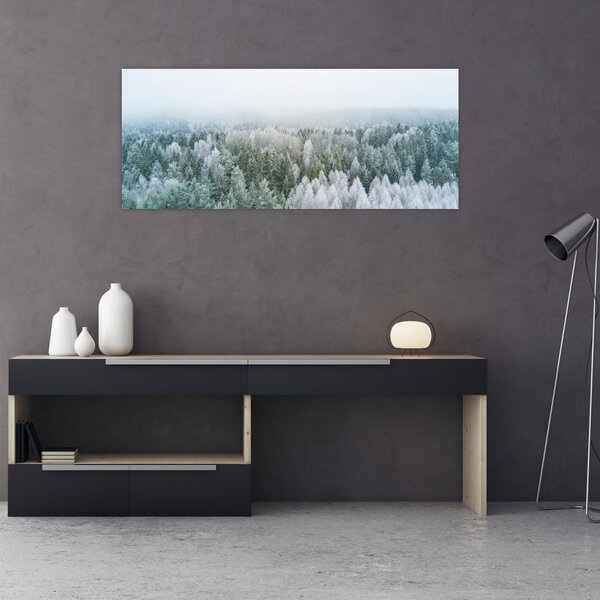 Tablou - Crestele munțillor înzăpezite (120x50 cm)