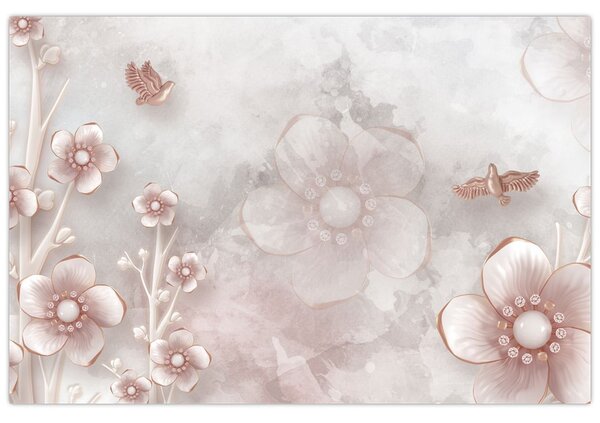 Tablou - Flori roz (90x60 cm)
