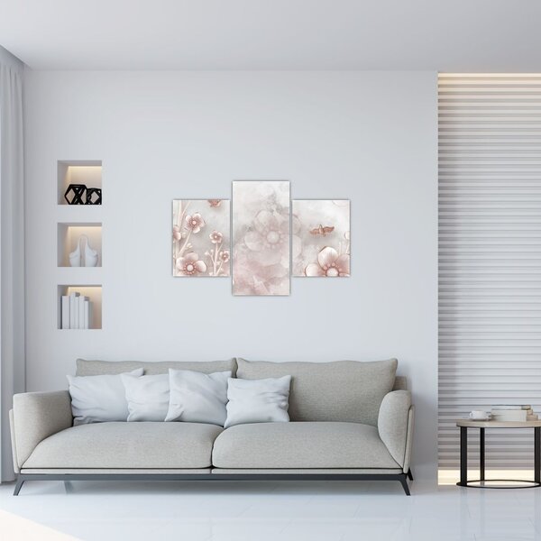 Tablou - Flori roz (90x60 cm)