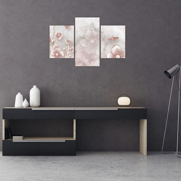Tablou - Flori roz (90x60 cm)