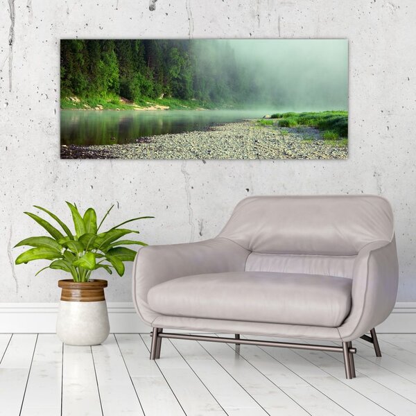 Tablou - Râu lângă pădure (120x50 cm)