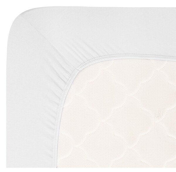 Cearceaf alb din jerseu cu elastic 90x200 cm Boxspring – Andrea Simone