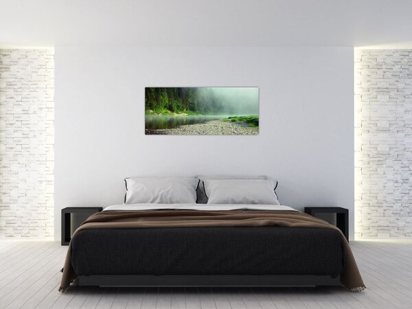 Tablou - Râu lângă pădure (120x50 cm)