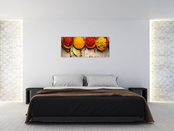 Tablou - Condimente pe lemn (120x50 cm)