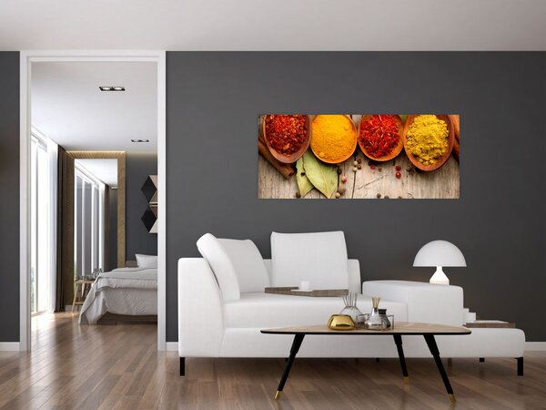 Tablou - Condimente pe lemn (120x50 cm)