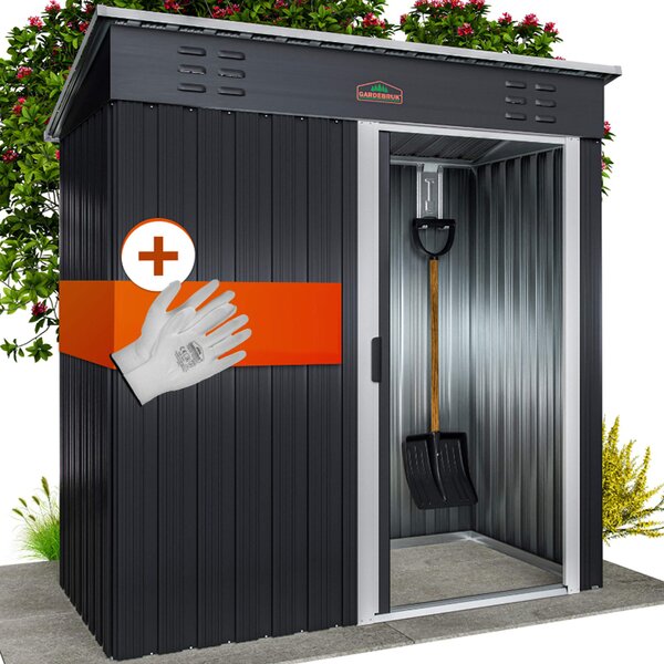 Căsuță de grădină din metal antracit GARDEBRUK® 185 x 165 x 90 cm