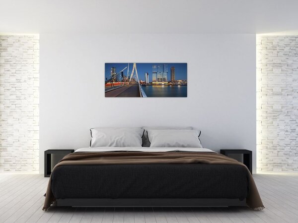 Tablou - Amurg în Rotterdam, Olanda (120x50 cm)