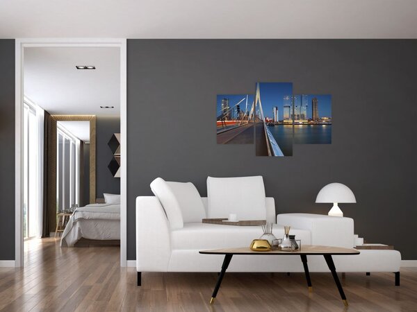 Tablou - Amurg în Rotterdam, Olanda (90x60 cm)