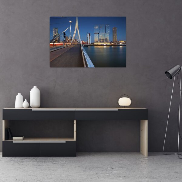 Tablou - Amurg în Rotterdam, Olanda (90x60 cm)